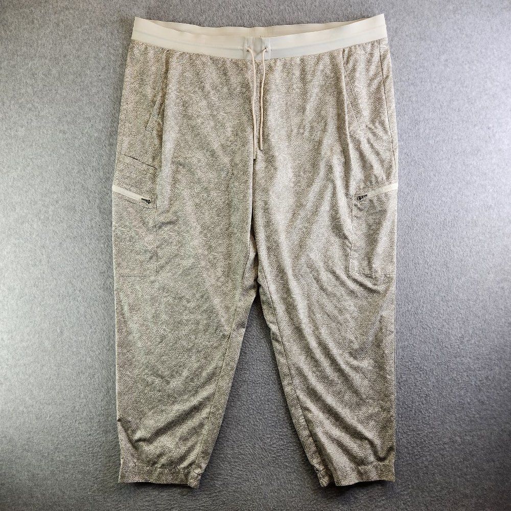 Athleta Joggers Womens 24 Gray Venture Printed Pant Cargo Zip Pockets Tapered